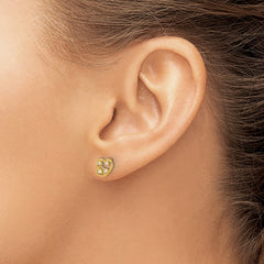 14K Yellow Gold Madi K Polished CZ Hearts Post Earrings