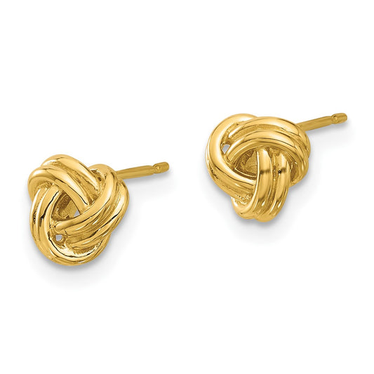 14K Yellow Gold Madi K Polished Love Knot Post Earrings