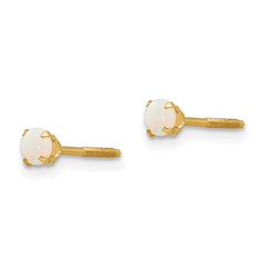 14K Yellow Gold Madi K 3mm Opal Stud Earrings