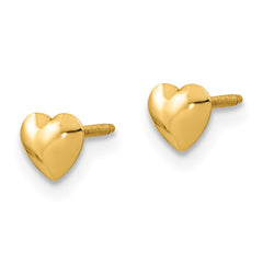 14K Yellow Gold Madi K Heart Silicone Screwback Earrings