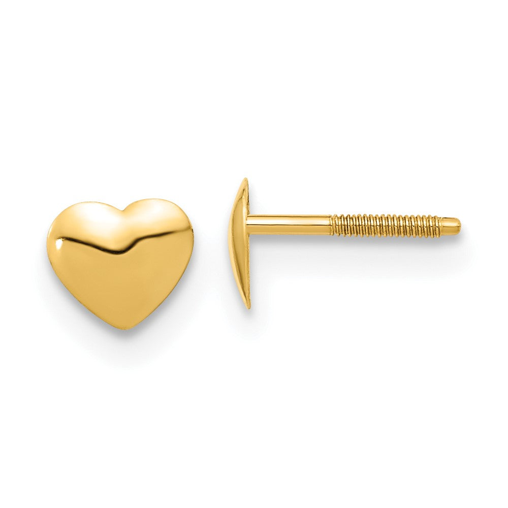 14K Yellow Gold Madi K Heart Silicone Screwback Earrings