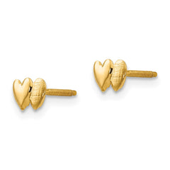 14K Yellow Gold Madi K Double Heart Earrings