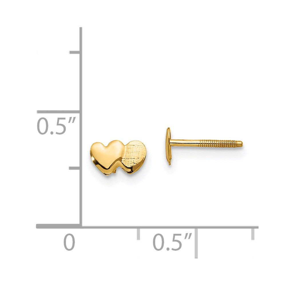 14K Yellow Gold Madi K Double Heart Earrings