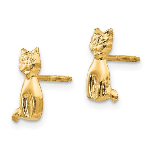 14K Yellow Gold Madi K Cat Earrings