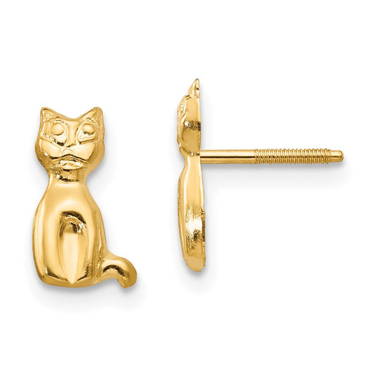 14K Yellow Gold Madi K Cat Earrings