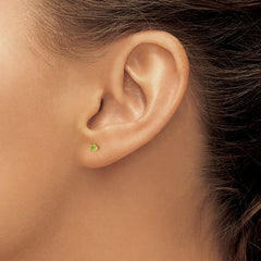 14K Yellow Gold Madi K 3mm Synthetic Peridot Stud Earrings