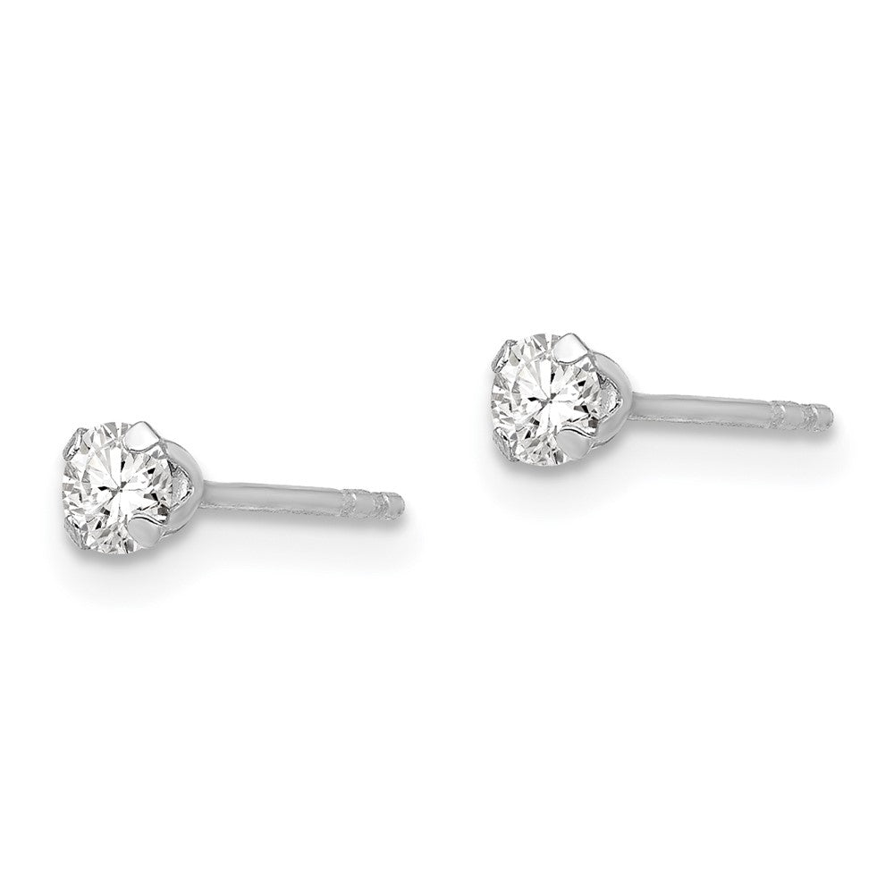 14K White Gold Madi K 3MM CZ Earrings