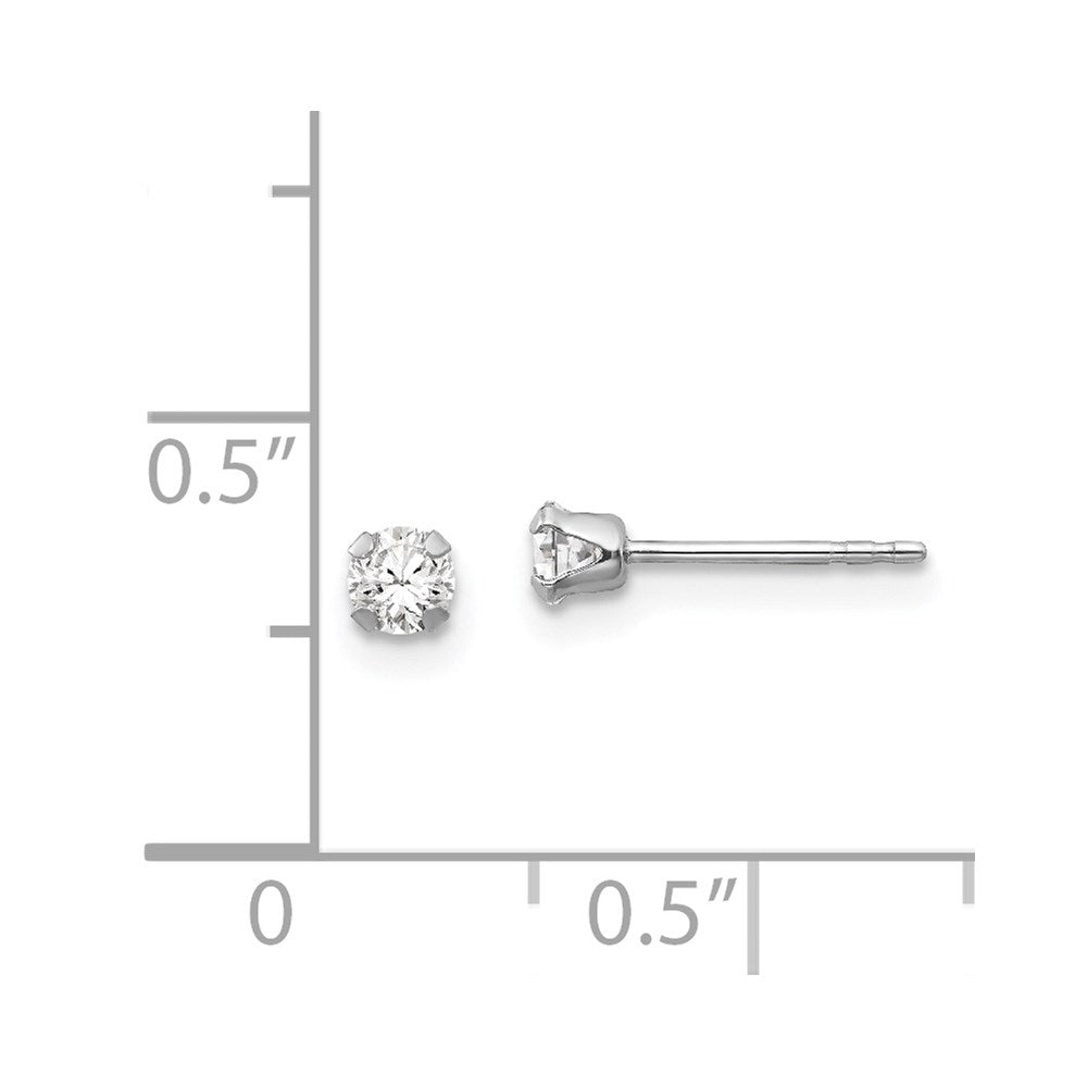 14K White Gold Madi K 3MM CZ Earrings