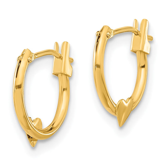 14K Yellow Gold Madi K Heart Hoop Earrings