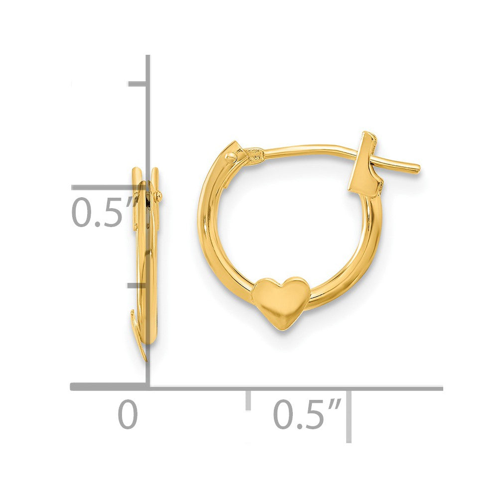 14K Yellow Gold Madi K Heart Hoop Earrings