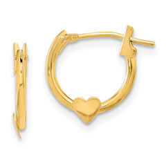 14K Yellow Gold Madi K Heart Hoop Earrings