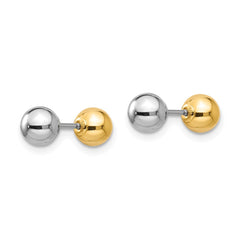 14K Two-Tone Gold Madi K Reversible 5mm Ball Screw Earrings