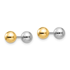 14K Two-Tone Gold Madi K Reversible 5mm Ball Screw Earrings