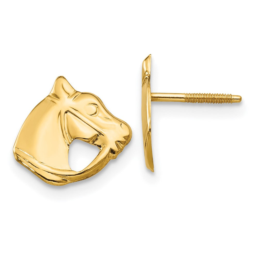 14K Yellow Gold Madi K Horse Head Earrings