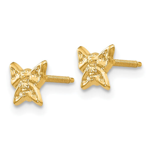 14K Yellow Gold Madi K Butterfly Screwback Earrings