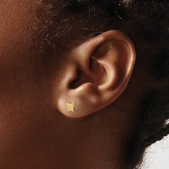 14K Yellow Gold Madi K Butterfly Screwback Earrings