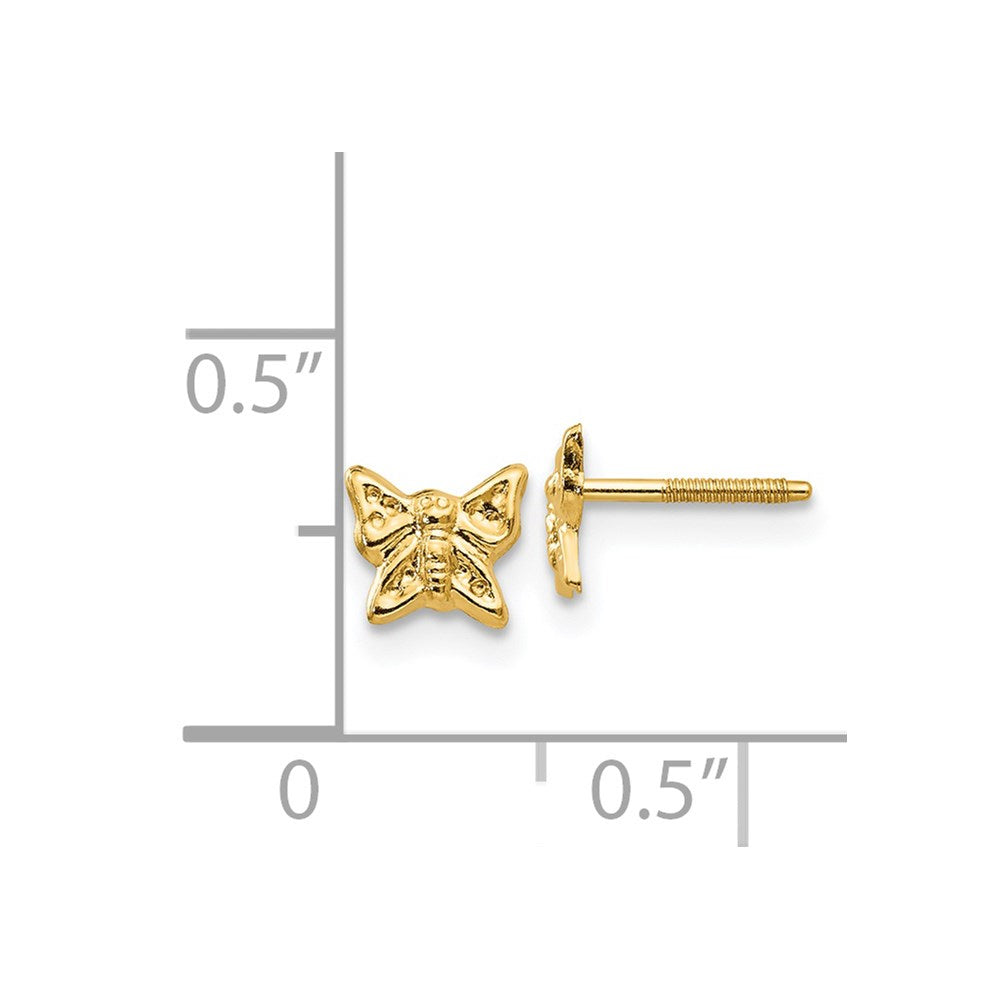 14K Yellow Gold Madi K Butterfly Screwback Earrings