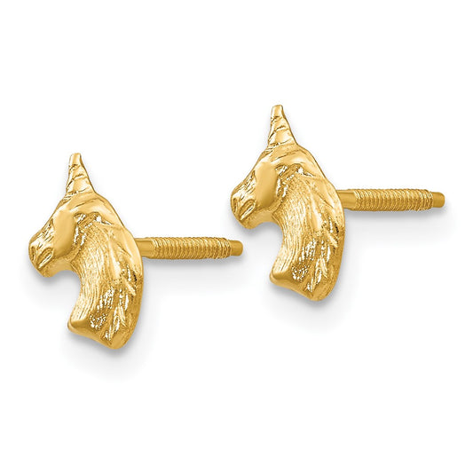 14K Yellow Gold Madi K Unicorn Post Earrings