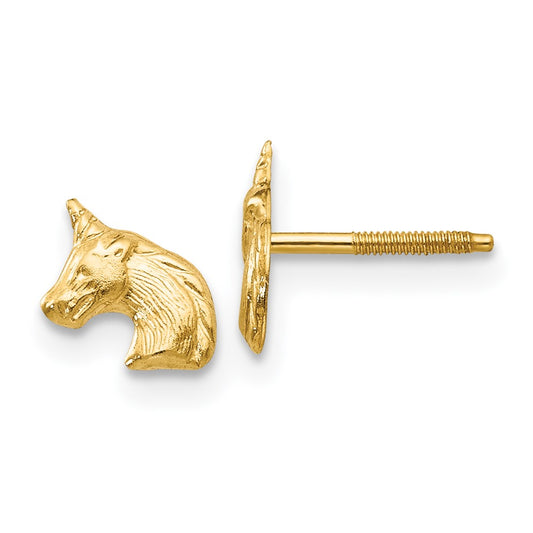 14K Yellow Gold Madi K Unicorn Post Earrings