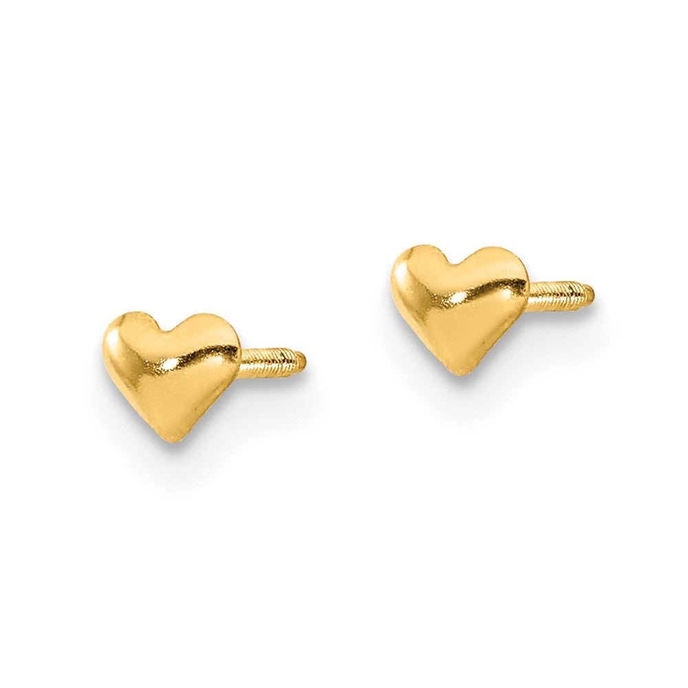 14K Yellow Gold Madi K Heart Post Earrings