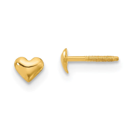 14K Yellow Gold Madi K Heart Post Earrings