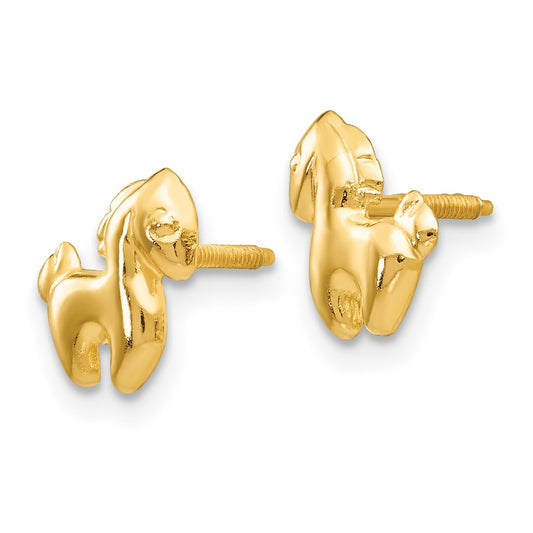 14K Yellow Gold Madi K Pony Screwback Earrings