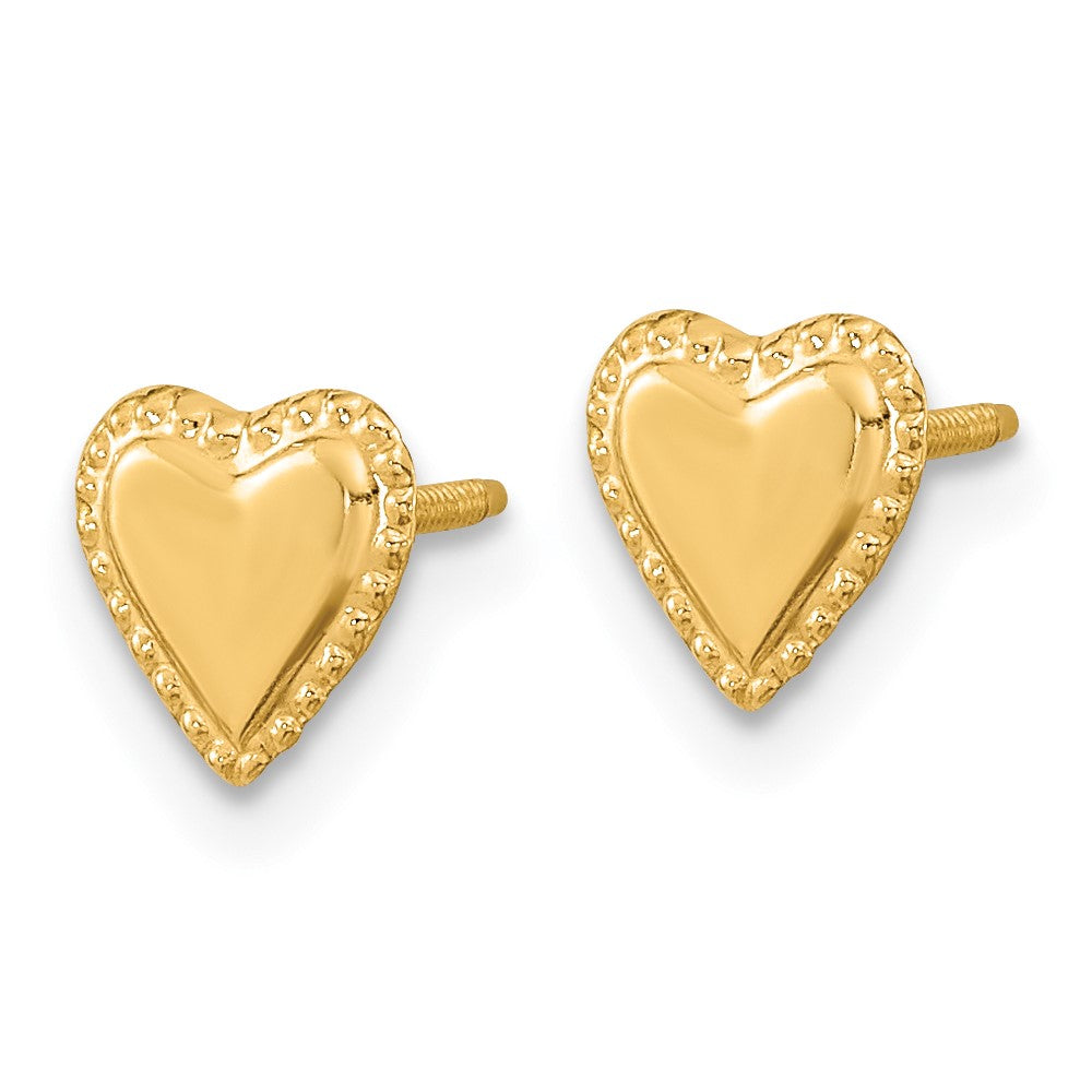 14K Yellow Gold Madi K Heart Post Earrings