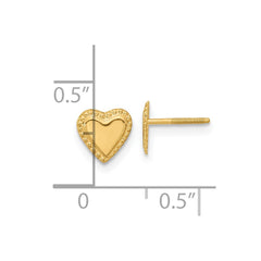 14K Yellow Gold Madi K Heart Post Earrings