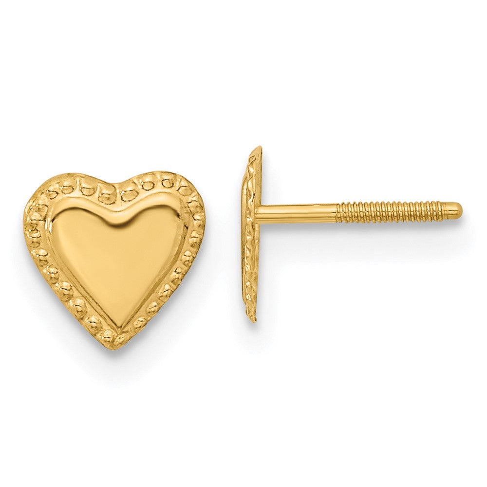 14K Yellow Gold Madi K Heart Post Earrings