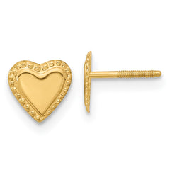 14K Yellow Gold Madi K Heart Post Earrings