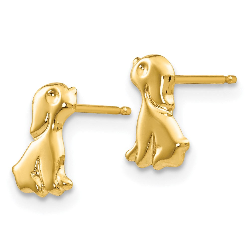 14K Yellow Gold Madi K Sitting Dog Post Earrings