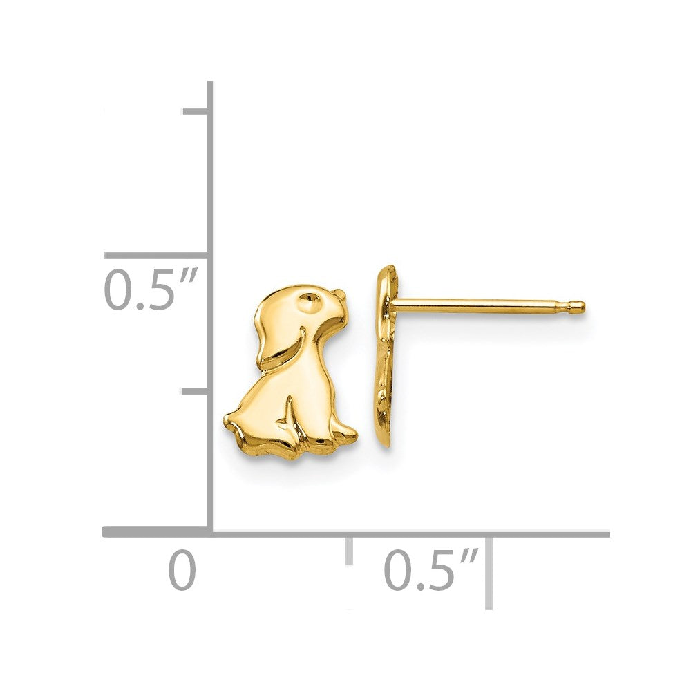 14K Yellow Gold Madi K Sitting Dog Post Earrings