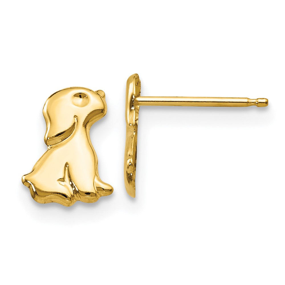 14K Yellow Gold Madi K Sitting Dog Post Earrings