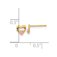 14K Yellow & Rose Gold Madi K Children's Heart Post Earrings