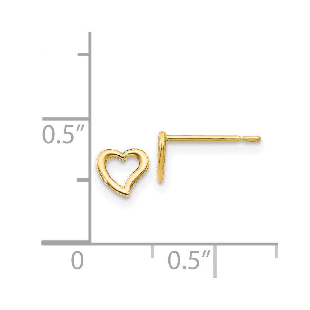 14K Yellow Gold Madi K Children's Heart Post Earrings