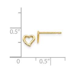 14K Yellow Gold Madi K Children's Heart Post Earrings