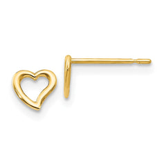 14K Yellow Gold Madi K Children's Heart Post Earrings