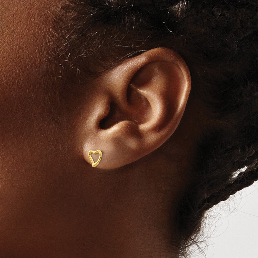 14K Yellow Gold Madi K Children's Heart Post Earrings