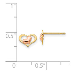 14K Yellow & Rose Gold Madi K Children's Heart Post Earrings