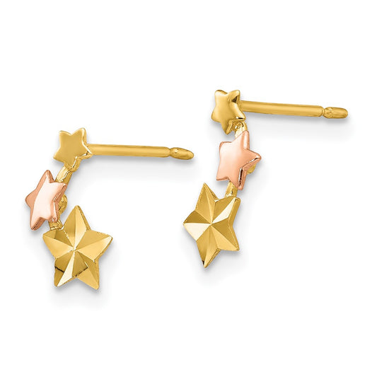 14K Yellow & Rose Gold Madi K Diamond-cut Children's Star Post Earrings