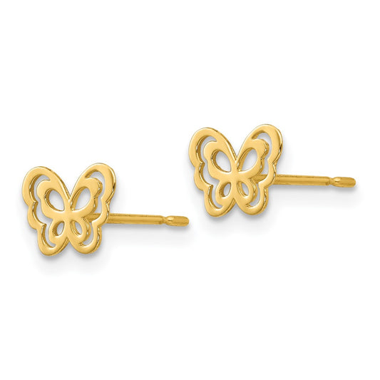 14K Yellow Gold Madi K Children's Butterfly Post Earrings