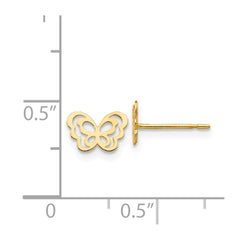 14K Yellow Gold Madi K Children's Butterfly Post Earrings