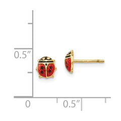 14K Yellow Gold Madi K Enamel Ladybug Post Earrings