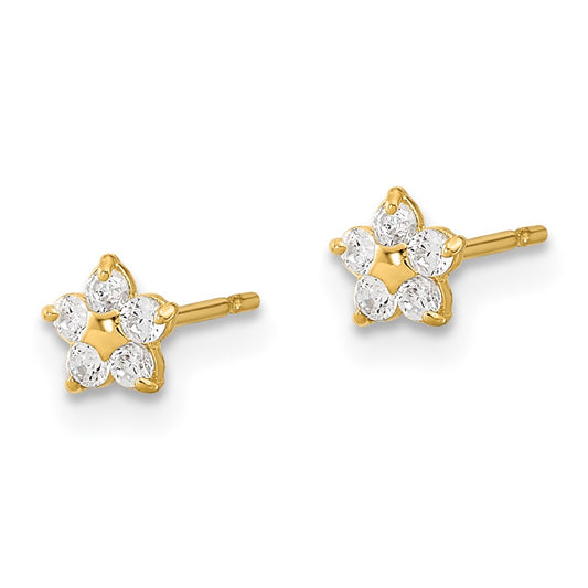 14K Yellow Gold Madi K Kids CZ Star Post Earrings