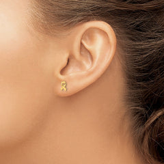 14K Yellow Gold Madi K Awareness Ribbon Post Earrings