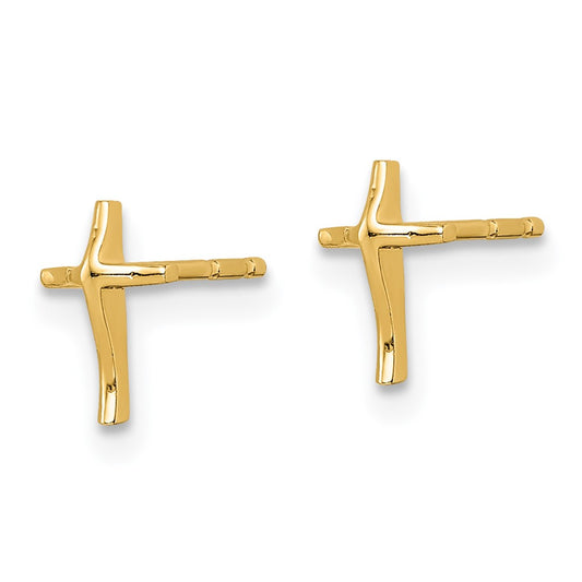 14K Yellow Gold Madi K Cross Post Earrings