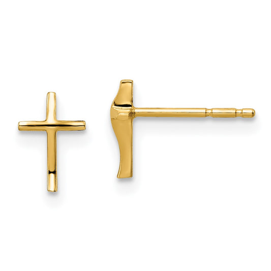 14K Yellow Gold Madi K Cross Post Earrings