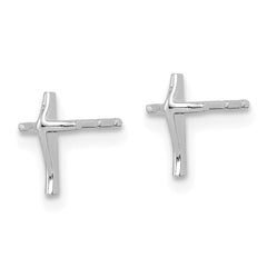 14K White Gold Madi K Cross Post Earrings