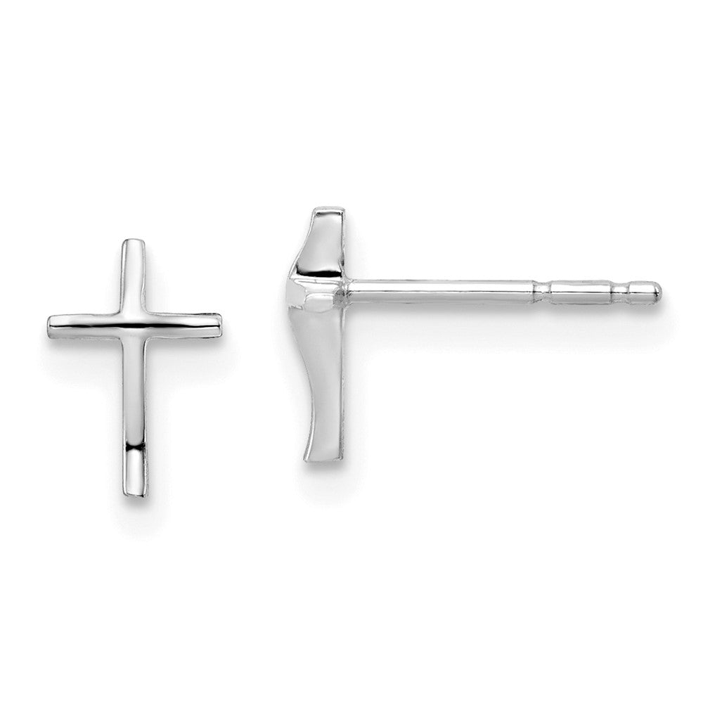 14K White Gold Madi K Cross Post Earrings