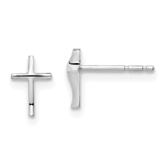 14K White Gold Madi K Cross Post Earrings